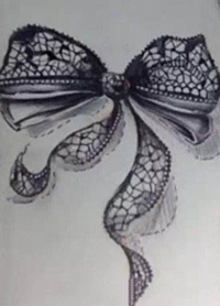 一组10张漂亮的蝴蝶结纹身手稿图案