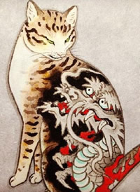 一组纹身的猫纹身手稿图案素材缩略频道推荐图