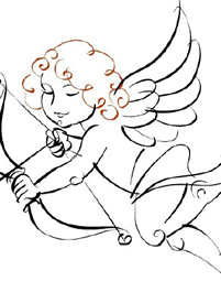 一组10张爱神丘比特纹身手稿图案素材