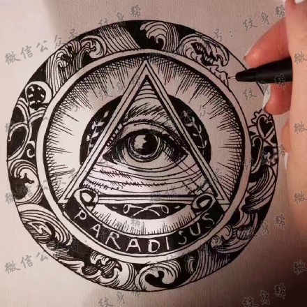 19张一组上帝之眼纹身手稿图案素材