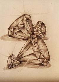 一套10张钻石纹身手稿图案素材缩略频道推荐图