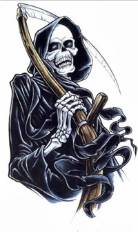 潮流的灰黑死神纹身图案缩略频道推荐图