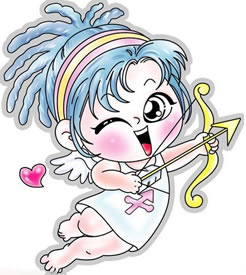 一款可爱小天使纹身图案