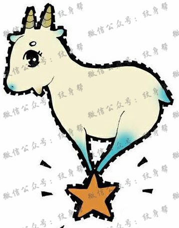 简单的羊纹身图案