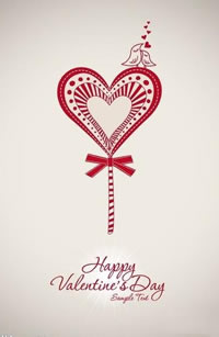 红色爱心纹身手稿图案