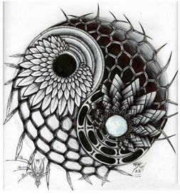 个性八卦纹身手稿图案