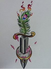 一组16张匕首纹身手稿图案素材缩略频道推荐图