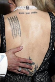 泰国法力纹身  明星后背上黑色的泰国法力纹身图片
