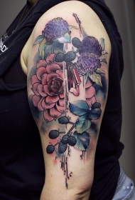 纹身菊花图案    肆意绽放的菊花纹身图案