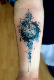 时钟纹身   时尚而又别致的时钟纹身图案