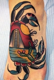 螃蟹纹身图案  张牙舞爪的螃蟹纹身图案