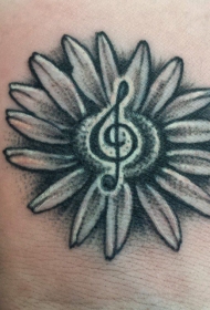 音符纹身  设计巧妙的音符纹身图案