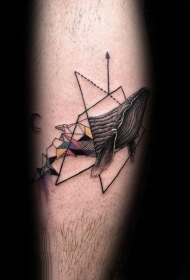 纹身鲸鱼  设计巧妙的鲸鱼纹身图案