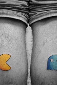 游戏纹身  趣味十足的吃豆子游戏纹身图案