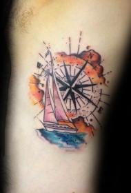 指南针纹身  明辨方向的指南针纹身图案