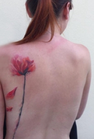 纹身后背图案女  唯美时尚的后背纹身图案