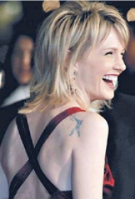 美国明星纹身  明星肩部黑色的人物纹身图片