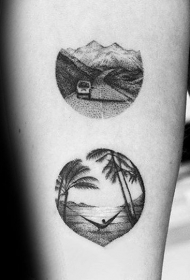 纹身黑色   生命力十足的树木纹身图案