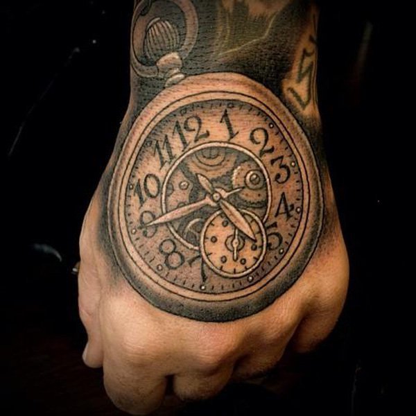 时钟纹身   滴答滴答的时钟纹身图案