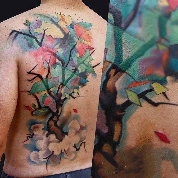 纹身树木的图像   绿树成荫的树木图像纹身图案