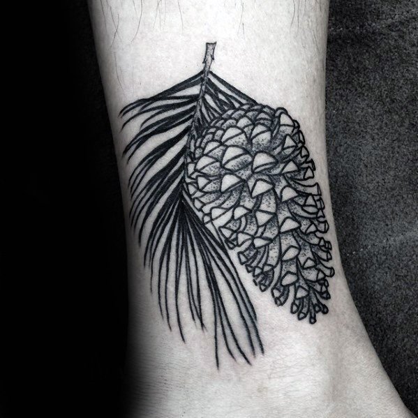 纹身植物图案   具有别样生命力的松果纹身图案