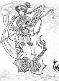 一套10张哪吒纹身手稿图案素材