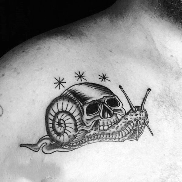 蜗牛纹身图案  施施而行的蜗牛纹身图案
