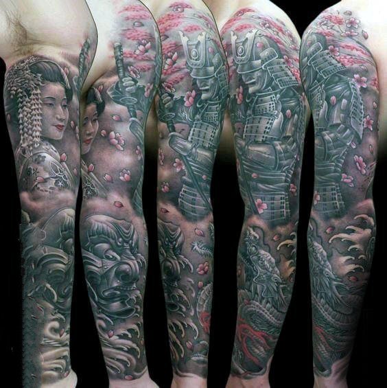 樱花 纹身图案   盛开似锦的樱花纹身图案