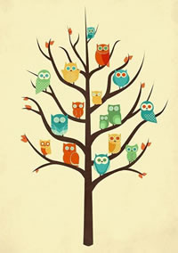 简单的彩色树纹身手稿图案缩略频道推荐图