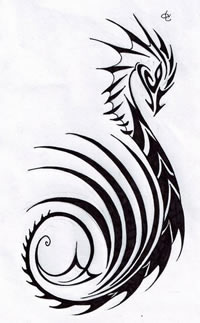 简单图腾龙纹身图案