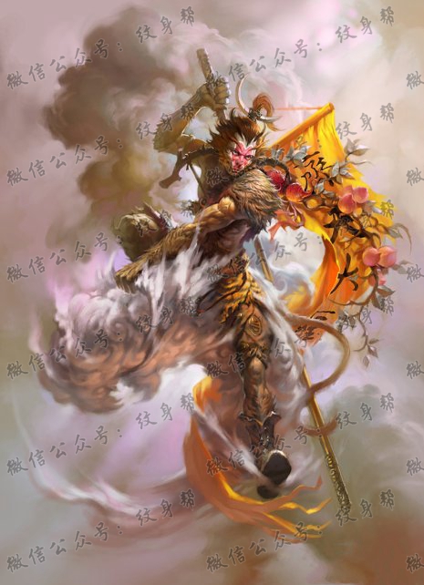 独特个性的孙悟空纹身图案