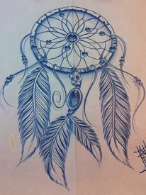 一款捕梦网纹身手稿图案