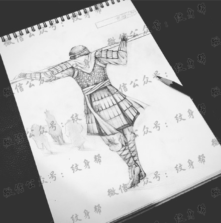 一组27张斗战胜佛齐天大圣孙悟空纹身手稿图案