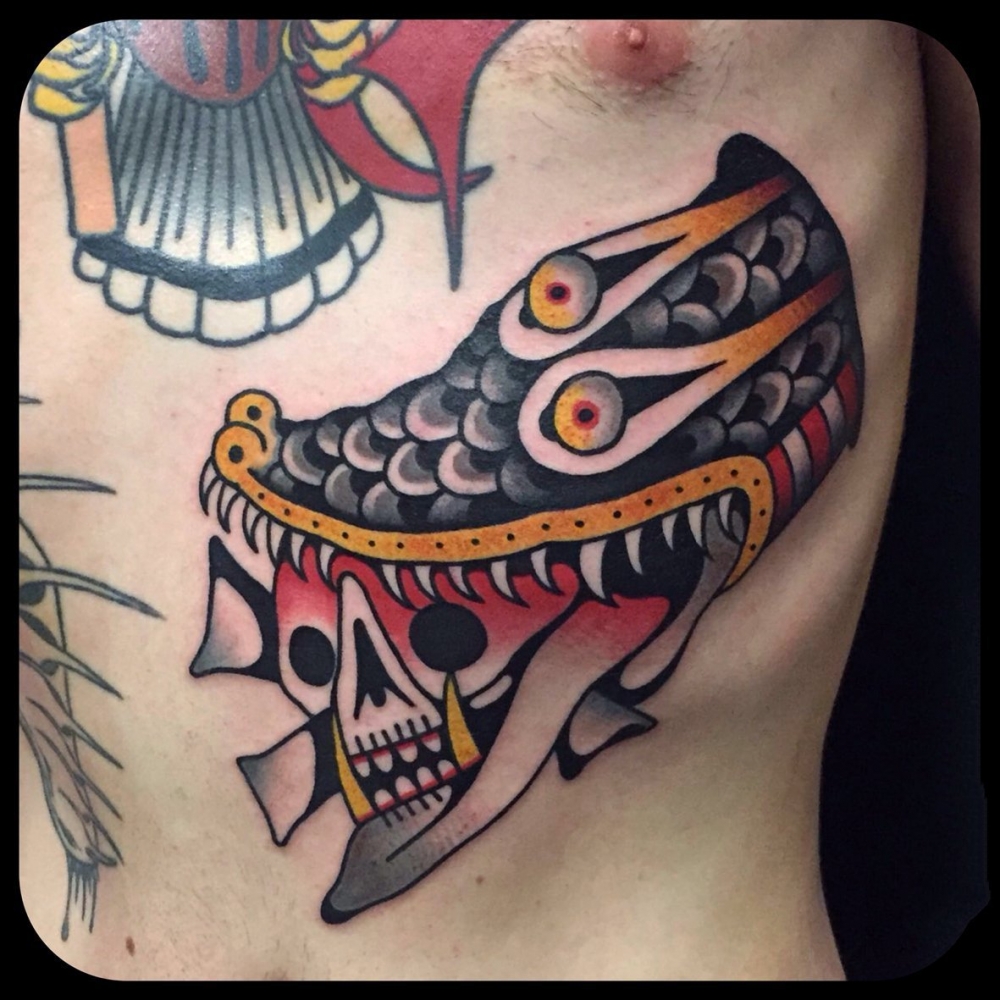 鳄鱼纹身图案   凶残可恶的鳄鱼纹身图案