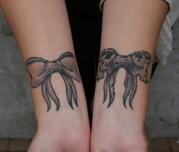 蝴蝶结纹身图   少女心十足的蝴蝶结纹身图案