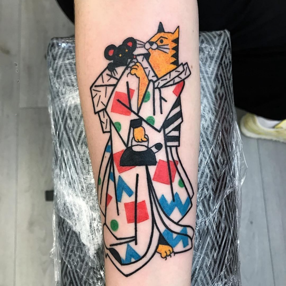 纹身动物   欢蹦乱跳的动物纹身图案