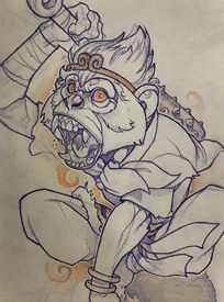 9张一套newschool风格纹身手稿套图图案