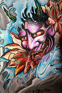 一款般若纹身手稿图案