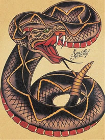 推荐一款蛇纹身手稿图案