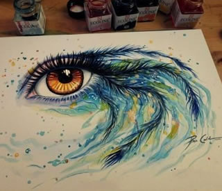 一款酷酷的眼睛纹身素材