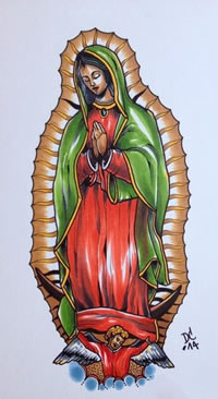 一款玛利亚耶稣纹身图案