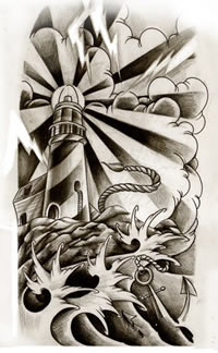灯塔纹身手稿图案缩略频道推荐图