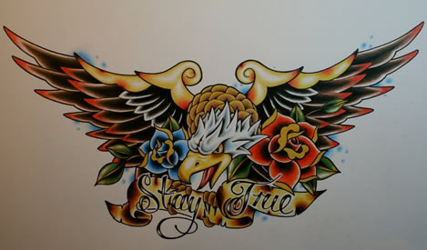 老鹰纹身手稿图案