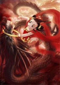 一款适合纹满背的哪吒纹身图案