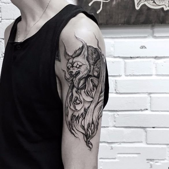 素描纹身图案大全 黑色点刺纹身简笔画素描纹身图案大全