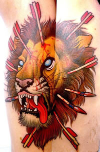 个性的狮子纹身图案