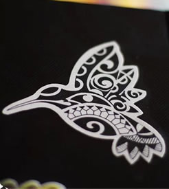 唯美的蜂鸟纹身手稿图案