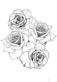 唯美的玫瑰花纹身图案