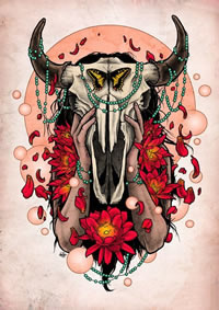 个性的羚羊纹身图案