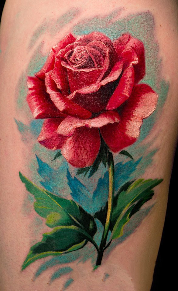 玫瑰纹身图   娇艳多姿的玫瑰纹身图案